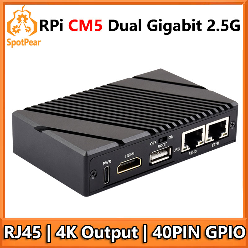 Argon One V3 M.2 Nvme Case - บอร์ดขยายพอร์ตอีเธอร์เน็ตแบบคู่ Raspberry Pi CM5 Gigabit 2.5G