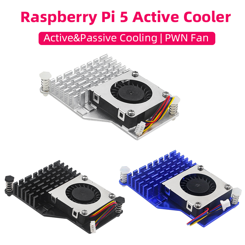Raspberry Pi Water Cooling Kit - Raspberry Pi 5พัดลมระบายความร้อนอลูมิเนียมสีดำสีเงินสีฟ้าสำหรับ RPI 5 Pi5