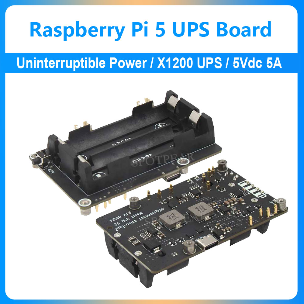 Raspberry Pi Uninterrupted Power Supply Ups 18650 - บอร์ดขยาย UPS สำหรับ Raspberry Pi 5