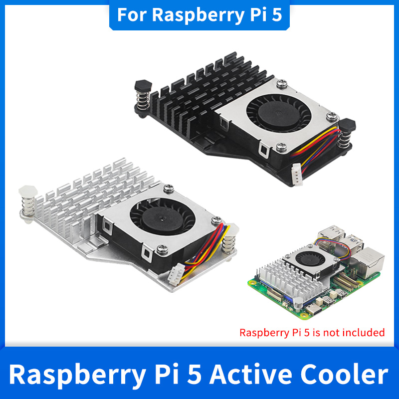 Raspberry Pi Water Cooling Kit - Raspberry Pi 5พัดลมระบายความร้อนอลูมิเนียมแบบแอคทีฟพร้อมพัดลมปรับความเร็ว PWM สีดำสีเงินสีน้ำเงินโลหะหม้อน้ำสำหรับ RPI