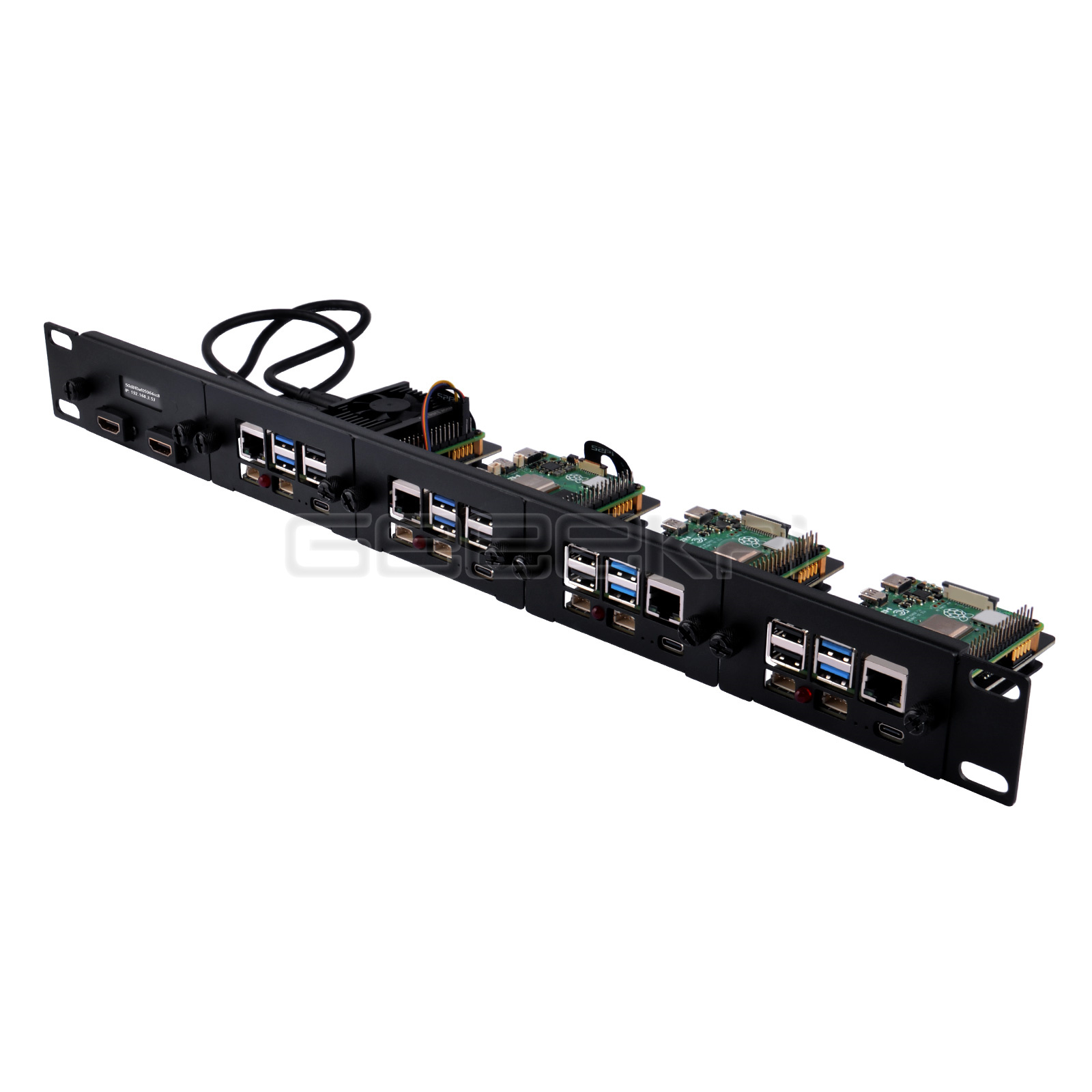 Raspberry Pi Rackmount 1U 19 Inch - 1U Rackmount เหล็กชุดสําหรับ Raspberry Pi 5